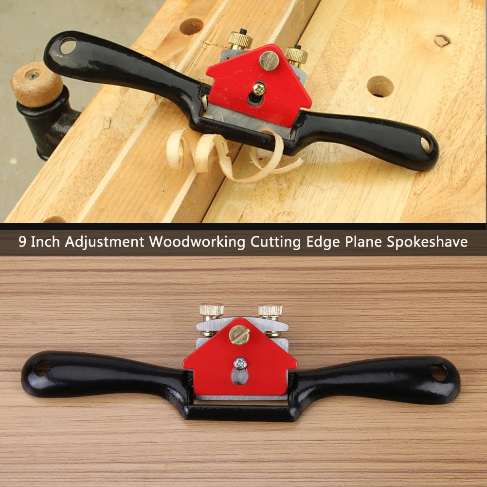 

WALFRONT Adjustable Plane Spokeshave Woodworking Hand Planer Trimming Tools 9 Inch Wood Hand Cutting Edge Chisel Tool with Screw