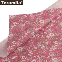 Teramila цветы дизайн хлопок ткани метров красный Tissus ручной работы платье Скрапбукинг лоскутное Beedsheet домашний текстиль