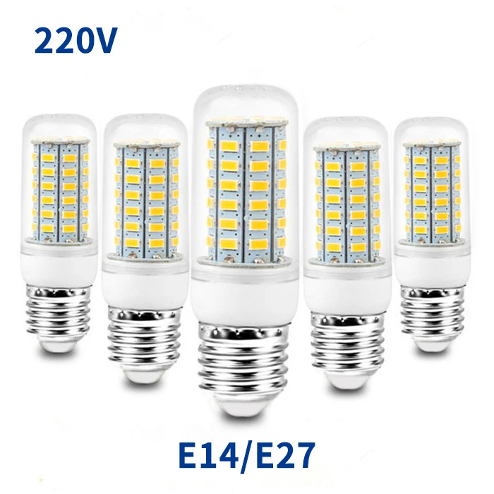 E27 светодиодная лампа E14 Светодиодная SMD5730 220 В кукурузная 24 36 48 56 69 72 светодиоды LED