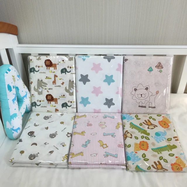 baby sheets bed newborn cotton cartoon pattern natural printing bed rubber crib sheets