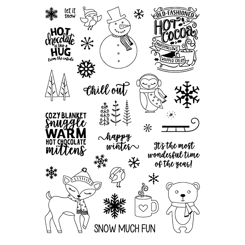 

Snow Season and Snowman Transparent Clear Stamp For DIY Scrapbooking Decorative Card Making Craft Fun Decoration Supplies
