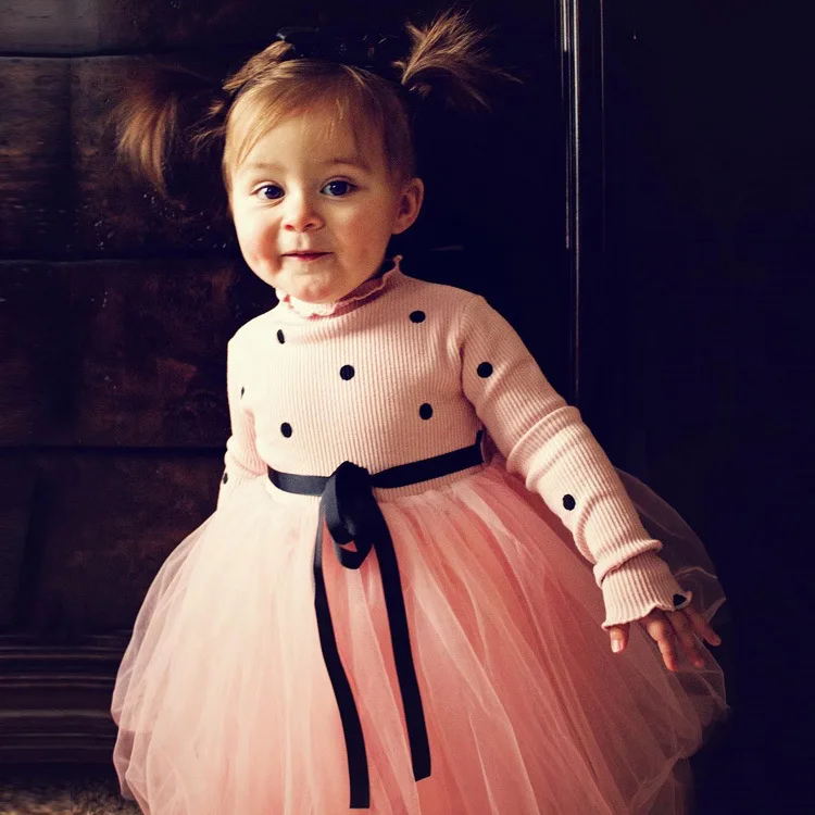 

Newborn Baby Girls Infant Dress Clothes 1st Birthday Girl Party Dress Christening Long Sleeve Baby Girl Dresses 12 24 Months