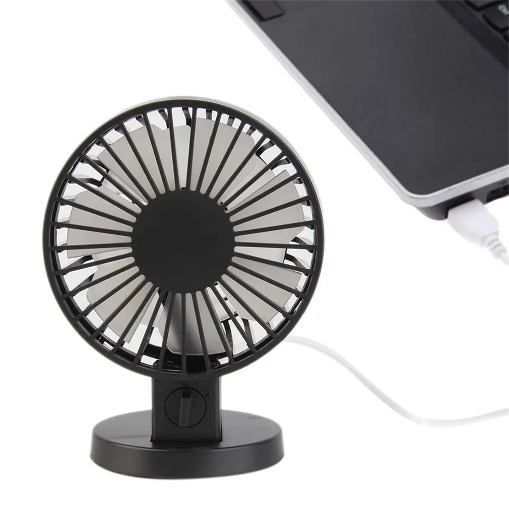 Black Colour USB Fan Mini Portable Dual Blade Desk Super Mute Laptop PC