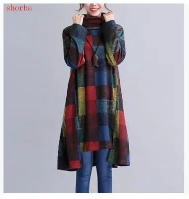 

Fashionable grid Autumn Winter Maternity Dresses Long Sleeve Bohemian Dress Clothes for Pregnant Women Pregnancy Clothing
