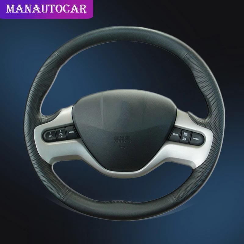 

Auto Braid On The Steering Wheel Cover For Honda Civic 8 2006-2011 (2-Spoke) Car-Styling Hand Sewing Car Steering Wheel Cover