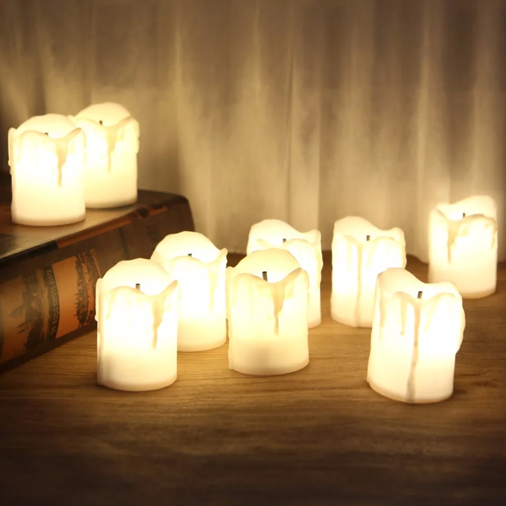 HNGCHOIGE теплый белый пластиковый LED свеча свет беспламенный Tealight фестиваль
