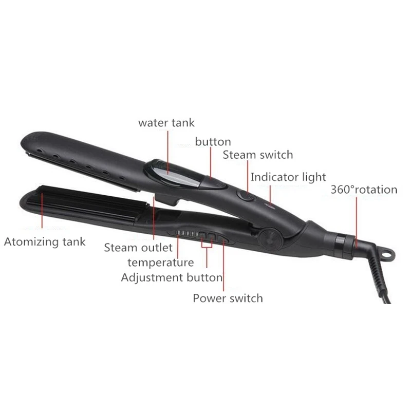 Goedkoop Professionele Keramische Stoom Stijltang Infusie Stoom Flat Iron Vapor Snelle Verwarming Ijzer Spuit Curler Hair Styling Tool