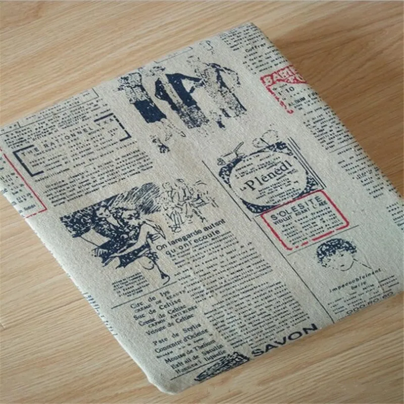 English newspaper printed linen cotton fabric | Дом и сад