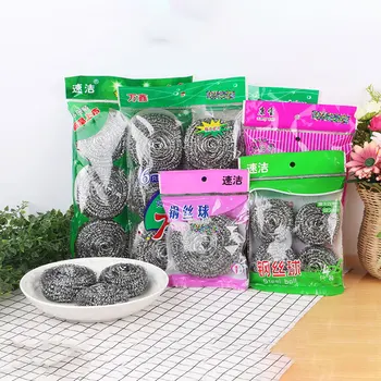 

12 PCS Stainless Steel Mesh Wire Scourer Large Size Ball Brushes Pan Pot Dish Cleaner Scrubber Kitchen