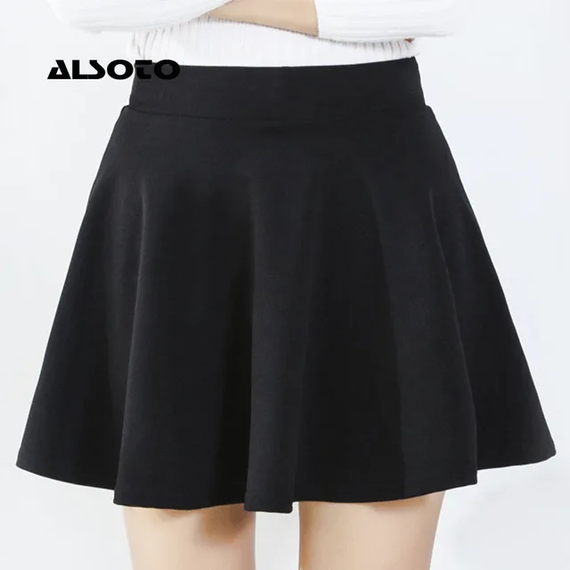 ALSOTO 2018 Winter and Summer Style Brand Women Skirt Elastic Faldas Ladies Midi Skirt Sexy Girl Mini Short Skirts Saia Feminina