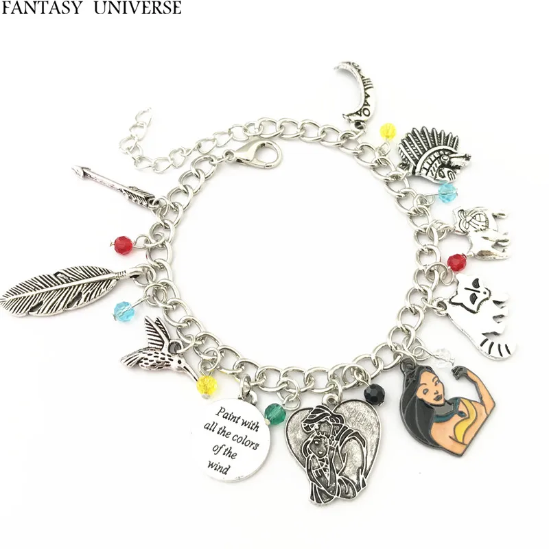 

FANTASY UNIVERSE Free shipping 1pcs a lot Pocahontas charm bracelet CNFIODC01