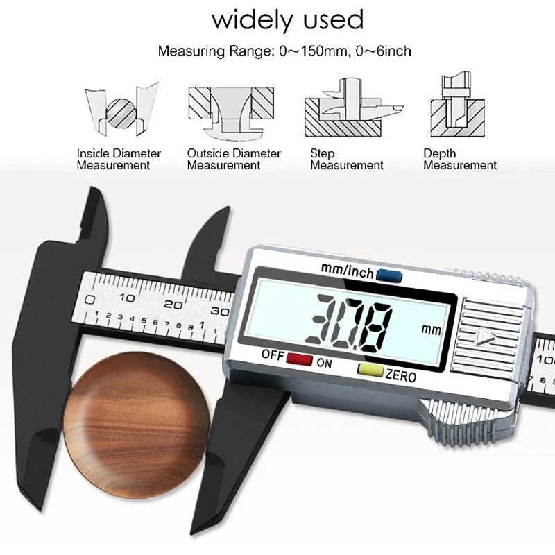 100 мм 150 мм электронный цифровой штангенциркуль 6 дюймов штангенциркуль из углеродного волокна микрометр измерительный инструмент цифровая линейка