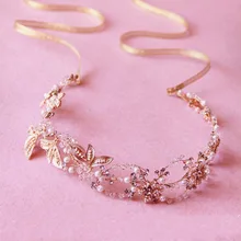 Stunning Gold Handmade Rhinestone Wedding Hair Accessories Vine Vintage Bridal Headband Headpiece