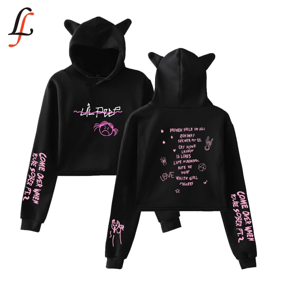 Lil открытым Harajuku кошачьими ушками кепки пикантные толстовки тенденции моды