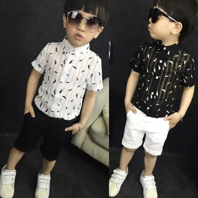 2pcs boys summer outfits set clothes boys soft cotton Tee+short pants cool STAR 