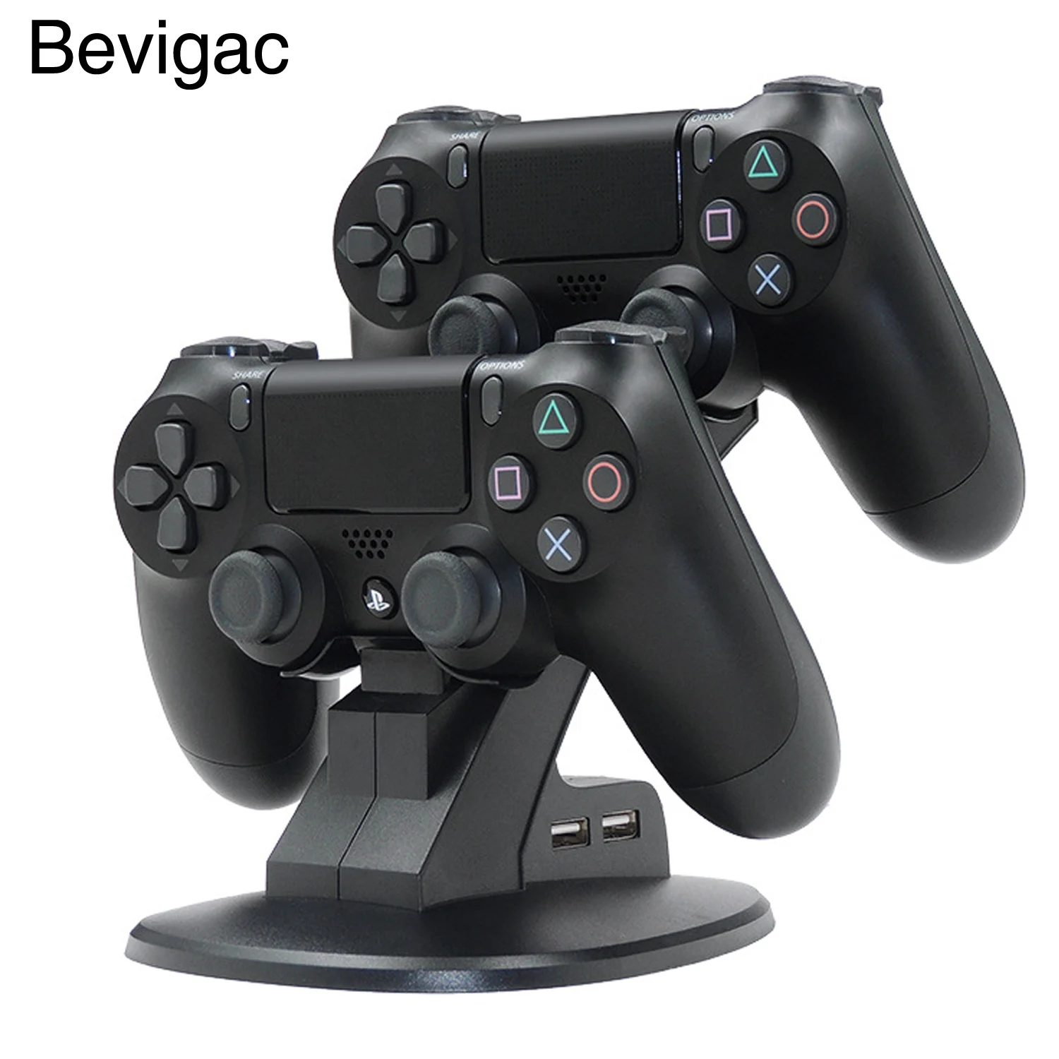 

Bevigac Wireless Controller Charger Station Stand Holder Base Dock with Dual Charging Ports for Sony PlayStation 4 PS4 Pro Slim