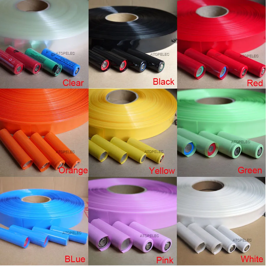 

(18650 18500 Battery Wrap) Wide 29.5MM / Diameter 18.5MM PVC 2:1 Heat Shrink Tubing Wrap Wire 1 Meter