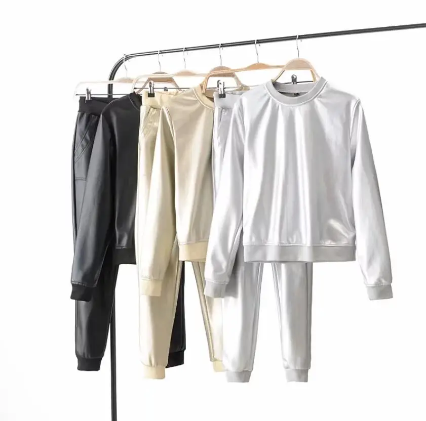 

2019 fashion women's PU jacket set motorcycle clothing suit1801