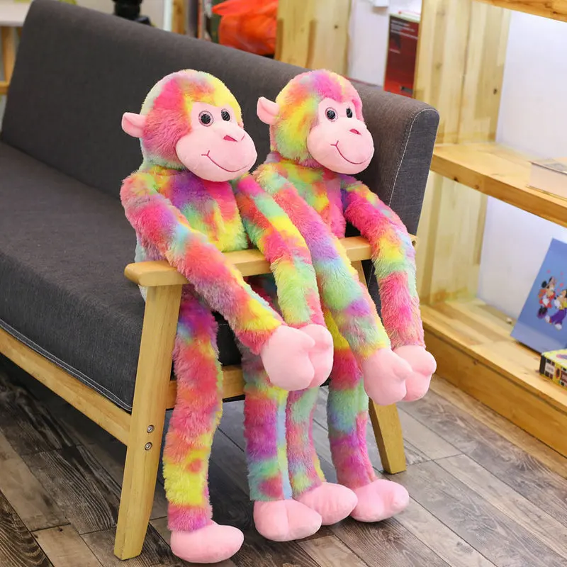 80 см гигантский плюшевый Радуга обезьяна игрушка мягкая длинная-вооруженная Гиббон кукла день рождения игрушки для детей Кинг-Конг