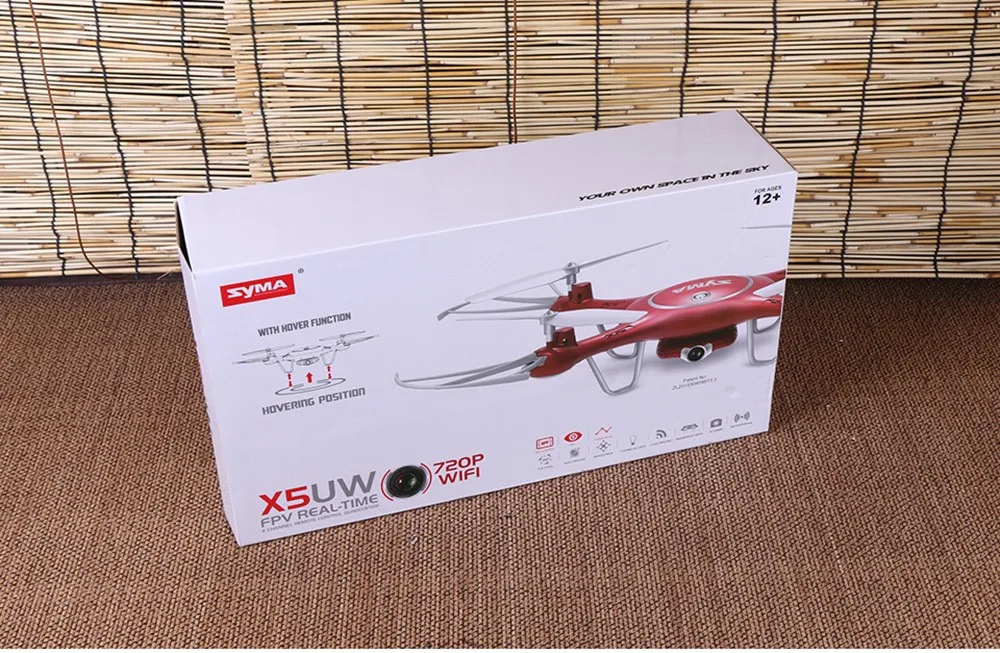 SYMA X5UW FPV дрона с дистанционным управлением WI-FI Камера мобильный Управление, полет по намеченному маршруту, удержание высоты, 2,4G 6-осевой Квадрокоптер вертолет с гироскопом VS X5UC