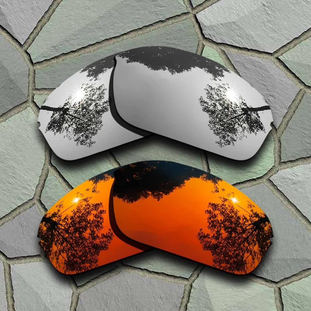 Lenti Di Ricambio Polarizzate Per Occhiali Da Sole In Titanio Cromato E Arancione Rosso Per Oakley Half Wire 2.0