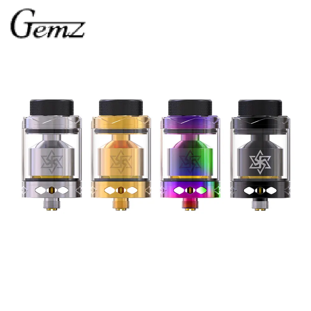 

Original 2ml/4ml Gemz Lucky Star 2 RTA Tank Atomizer 24mm Diameter with Dual Coil Build Deck & Adjustable Bottom Airflow Tank