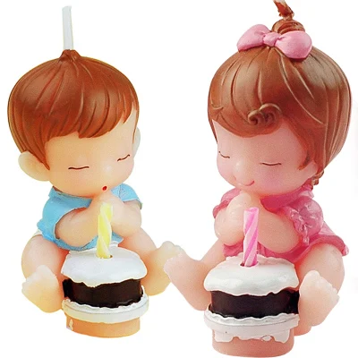 

Birthday Candles Children's Birthday Party Blue Pink Cartoon Wish Baby Girl Boy Smokeless Cake Candle Decorations for Home