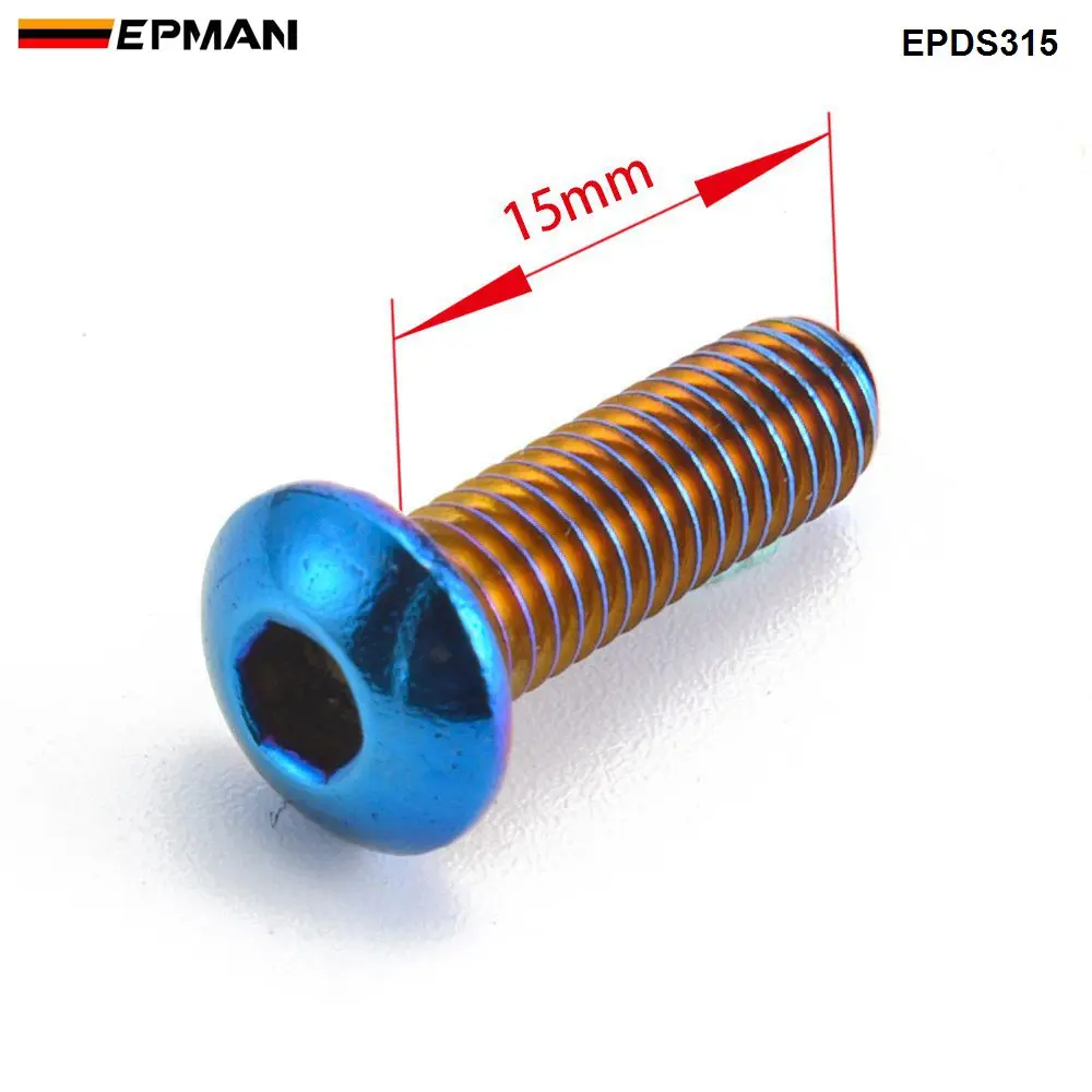 Epman 6 шт. сгоревший титановый(neoхром) m5x20 Комплект болтов для рулевого колеса в основном для рулевого колеса EPDS314 EPDS315