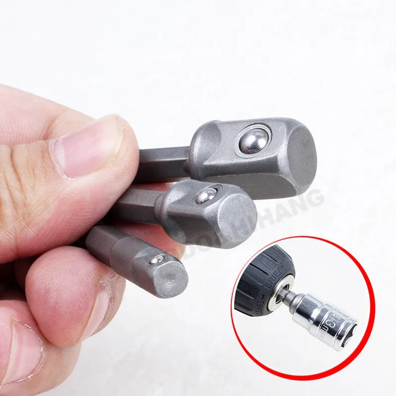 3 PcsSet 14 38 12 Hex Wrench Square Head Sleeve Extension Bar Power Drill Bit Socket Adapter Electric Screwdriver DAJ017 (2)