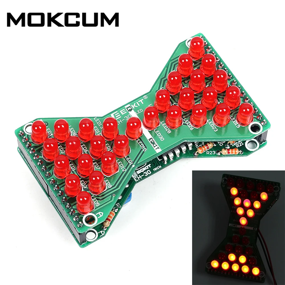 

DC 5V Speed Adjustable Funny Electronic DIY LED Light Double Layer PCB Board Blue Red Green LED Electronic Hourglass DIY Kit