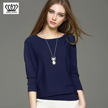 Весна/лето для женщин бренд T крови вязать хлопок топы с длинными рукавами и 3 цвета футболка хлопок сапфир