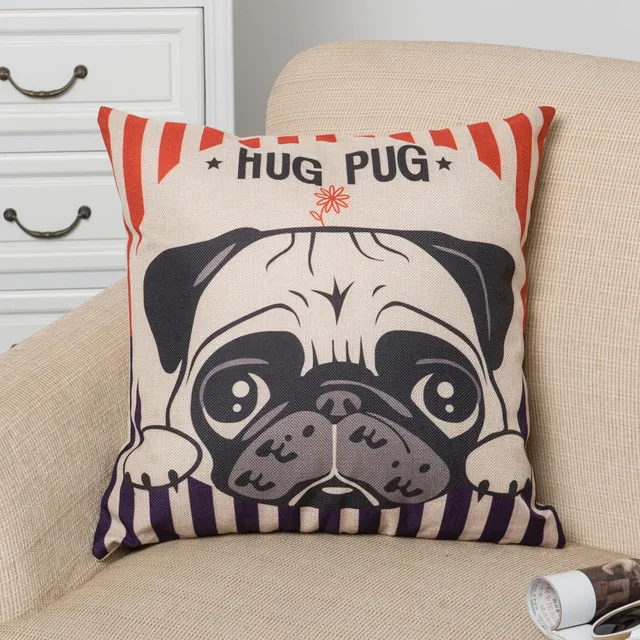 18 Nordic Style Animal Pillowcase Painting French Bulldog And Pug 18 Nordic Style Animal Pillowcase Painting French Bulldog And Pug Cushion Cover Decorative Pillows