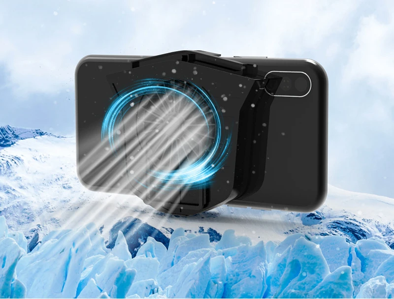 Portable Mobile Phone Gameing Cooling Pad Phone Holder Bracket Cooling Fan Radiator For 4-6.4inch Smart Phone Game Cooler