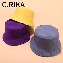 Летние однотонные мужские Вэнь двухсторонние хлопковые Панамы Рыбацкая шляпа Боб Открытый путешествия солнцезащитный козырек Пара Мода Панама