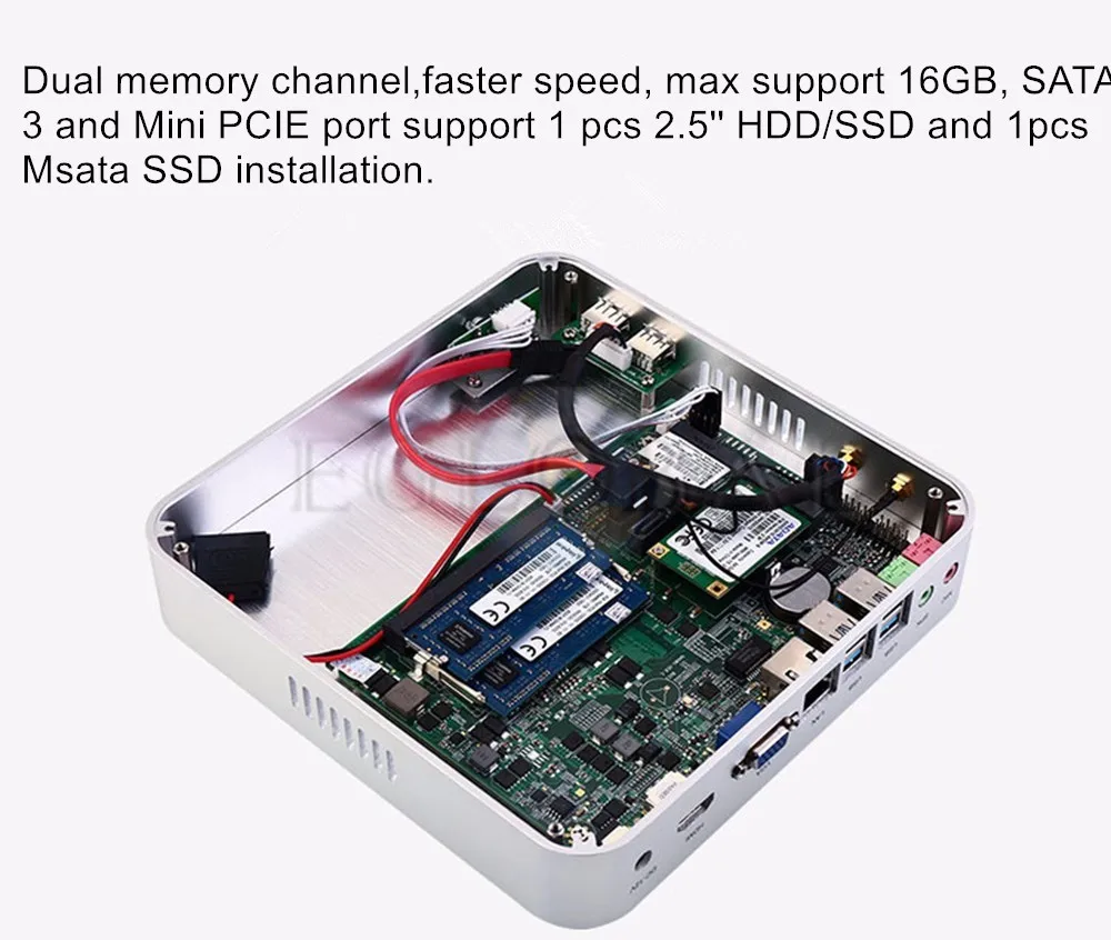 [7Gen Core i5 7200U] Новый безвентиляторный мини ПК Nuc Windows 10 7200U макс. 3 1 ГГц Intel HD Graphics 620