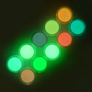WUF 1 Box holographic glitter Neon Phosphor Powder Nail Glitters Powder Dust Luminous Pigment Fluorescent Powder Glow Dark