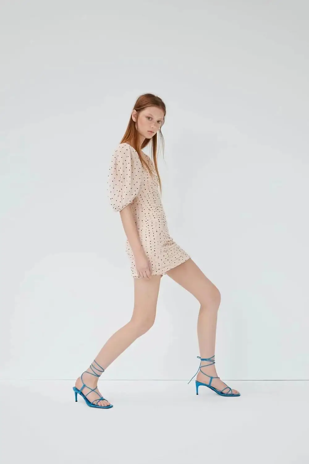 Northflow 2019 летнее женское платье vestidos квадратное в горошек мини Сетчатое