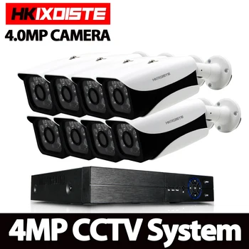 

2018 New 8CH DVR 4MP AHD Security Cameras indoor Outdoor IR Lens waterproof Surveillance Security CCTV System Day Night Vision