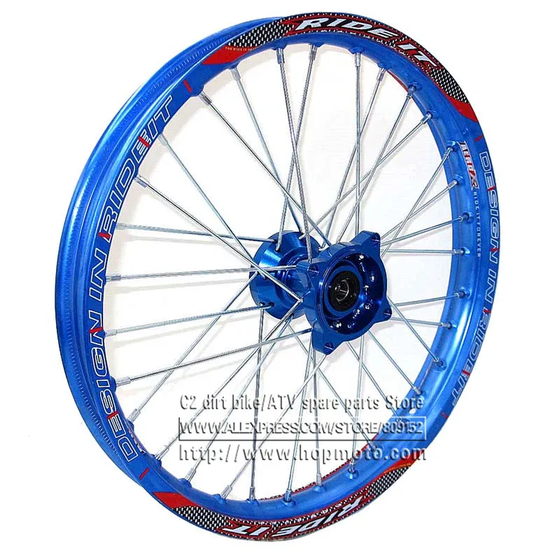 Blue 1.60x 17 inch Front Rims CNC hub Aluminum Alloy Wheel Rims 1.60 x 17\