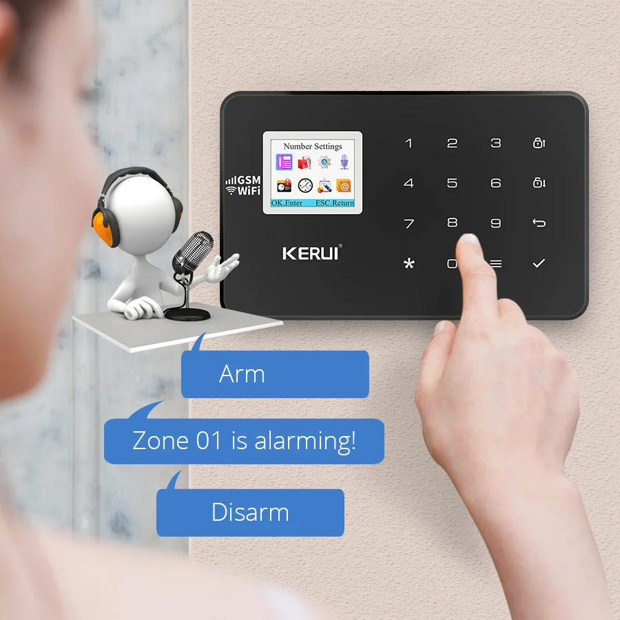 KERUI W18 WIFI GSM система охранной сигнализации автоматический циферблат 6 назначенный