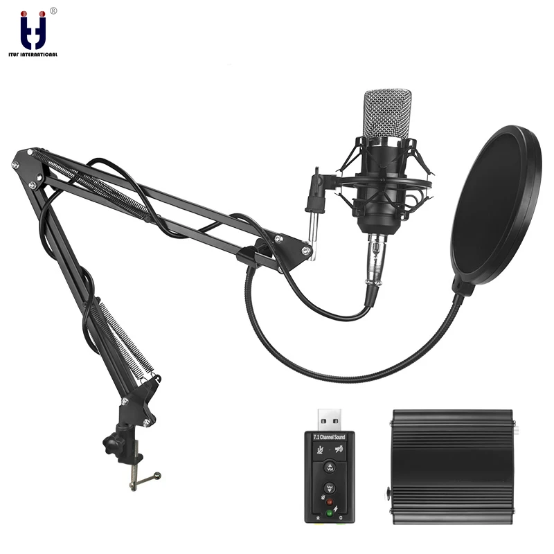 

ITUF New BM700 High Quality Professional 3.5mm Wired Microphone Audio recording Mic for computer KTV Karaoke Metal Shock Mount