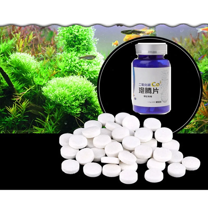 

60/10pcs Aquarium CO2 Effervescent Tablet Aquarium Plants Carbon Dioxide Slice Diffuser Manufacturer Fish Tank Watergrass Supply
