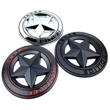 TEXAS EDITION 72mm Thick Metal Zinc Hollow Out Star Badge Sticker Body Decoration For The JEEP Wrangler Liberty Grand Cherokee