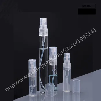 

500X 5ml 10ml Small Refillable Perfume Bottle Transparent Glass Fragrance atomizer Mist spray Liquid Container