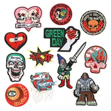 1 шт. Горячая вышивка тканевые наклейки, глаза, любовь, Череп, письмо, панк, ветер, аксессуары для одежды, патч, на заказ