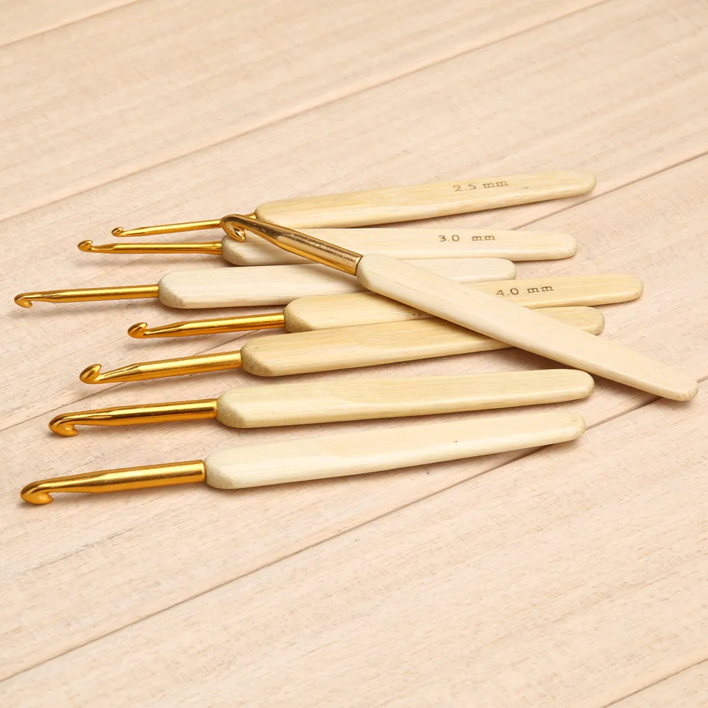 8 шт. Алюминиевые крючки для вязания размеров 2 5 6 мм|bamboo crochet hook set|crochet needle set