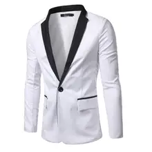 Модный формальный мужской костюм куртка Горячая Распродажа Белый Черный мужской смокинг, пиджак Топы костюм куртки высокого качества