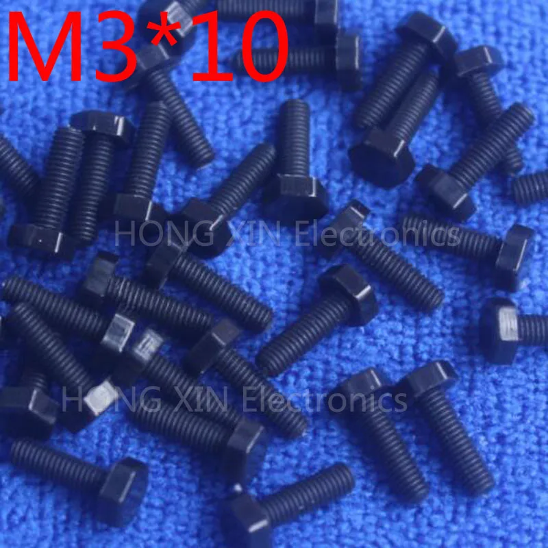 

M3*10 10mm black 1pcs Hexagonal nylon Screws plastic Insulation bolts Fasteners brand new RoHS compliant PC/board DIY hobby