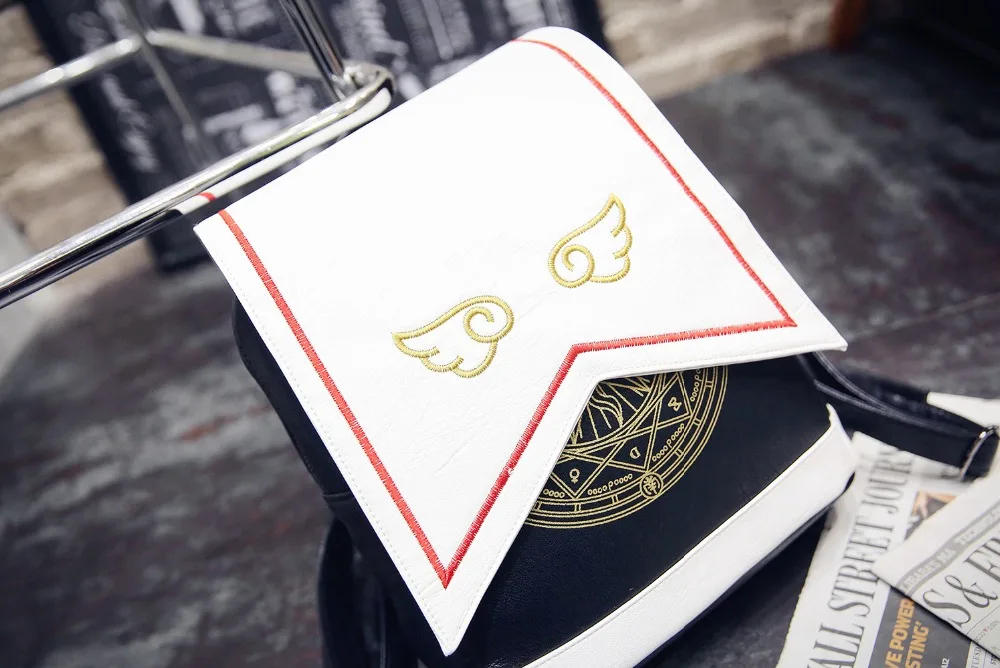 Anime Card Captor Sakura Girls Backpack CARDCAPTOR SAKURA Shoulder Bag Kawaii Cosplay Lolita Magic Bags with Embroidery Wings