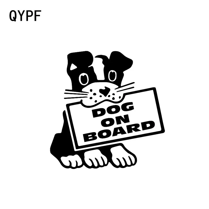 

QYPF 16CM*16.4CM DOG ON BOARD Decal Puppy Pet Love Vinyl Car Sticker Black Sliver C14-0131